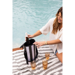 CITY TORBA TERMICZNA STRIPE WYSOKA rPET, ZIELONO-CZARNY