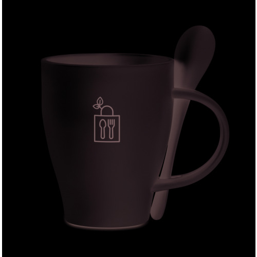 Kubek z łyżeczką, 300 ml Biały MO6255-06 (3)