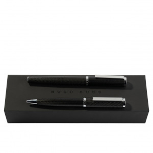 Zestaw upominkowy HUGO BOSS długopis i pióro wieczne - HSI1062B + HSI1064B Czarny