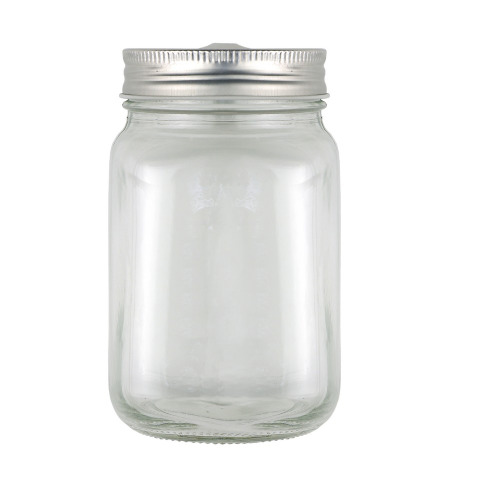 Słoik do picia 480 ml ze słomką Neutralny V8485-00 (2)
