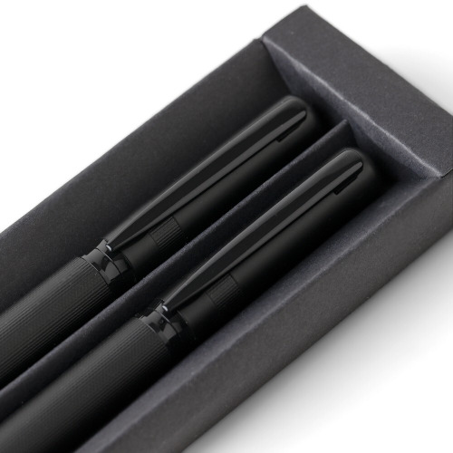 Zestaw piśmienniczy, długopis i pióro kulkowe Czarny VB203-03 (6)