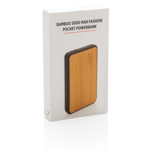 Bambusowy power bank 5000 mAh Czarny P322.129 (11)