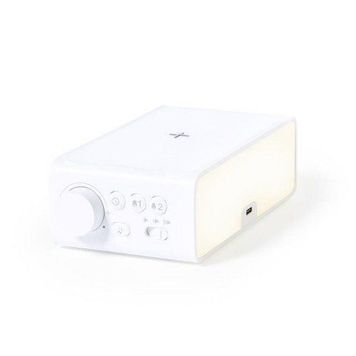 Ładowarka bezprzewodowa 10W, wielofunkcyjny zegar Biały V8315-02 (4)