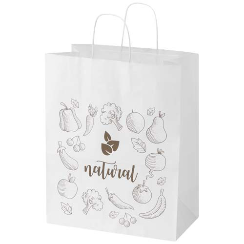 Kraft torba papierowa 80–90 g/m2 ze skręcanymi uchwytami — 32 x 17 x 39 cm Biały 1PQ01001 