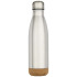 Cove butelka na wodę o pojemności 500 ml ze stali nierdzewnej z podwójnymi ściankami i izolacją próżniową oraz detalami korkowymi Matowe srebro 10089281 (1) thumbnail