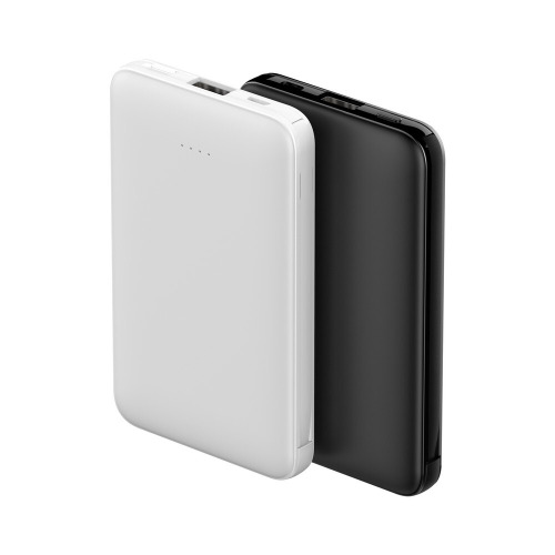 Power bank 5000 mAh ze zintegrowanymi kablami, adapter w komplecie | Presley Biały V0905-02 (12)