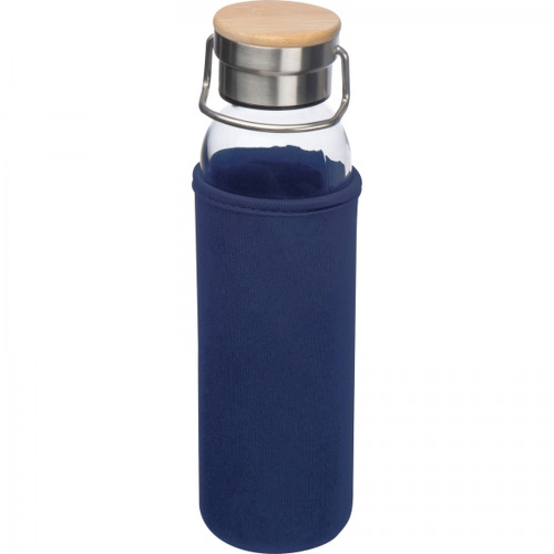 Butelka szklana z pokrowcem 600 ml RAMONA Granatowy 6318144 (1)