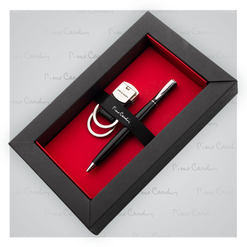 Zestaw upominkowy długopis i brelok RIVOLI Pierre Cardin Czarny B3501000IP303 