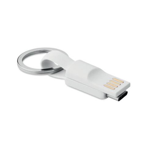 Brelok USB/USBtypC biały MO9171-06 