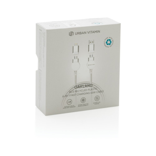 Kabel do ładowania 6 w 1 45W Urban Vitamin Oakland Biały P302.703 (8)