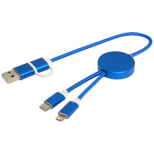 Alasia kabel do synchronizacji danych i szybkiego ładowania 5 w 1 27 W o długości 30 cm z tworzyw sztucznych i aluminium pochodzących z recyklingu Błękit królewski 12442453 (5)