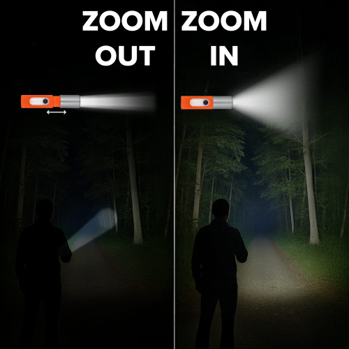 Akumulatorowa latarka LED 10 W z funkcją zoom 300 lm Biały LT93319-N0001 (2)