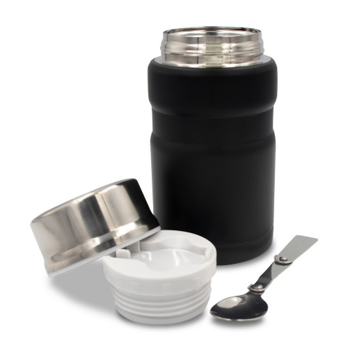 Termiczny pojemnik na żywność 650 ml Air Gifts, składana łyżka | Jonathan Czarny V9962-03 (3)