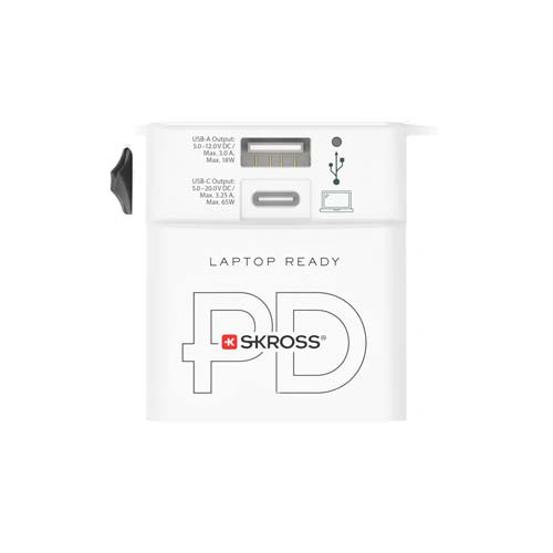 SKROSS® MUV AC65PD – uniwersalna przejściówka z kablem USB-C  Biały 12462001 (4)