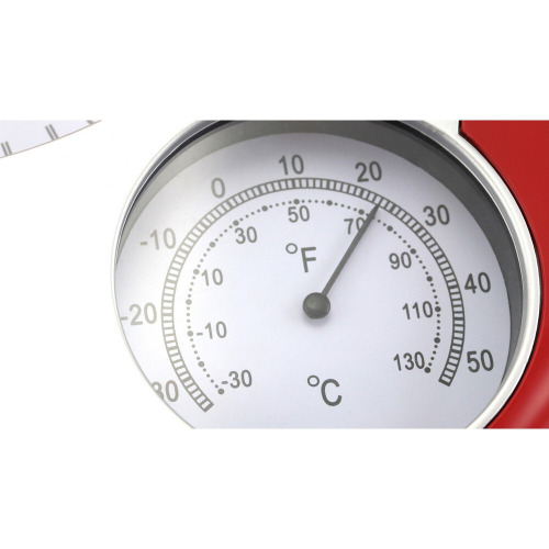 Zegar ścienny, stacja pogodowa Czerwony V3251-05 (3)