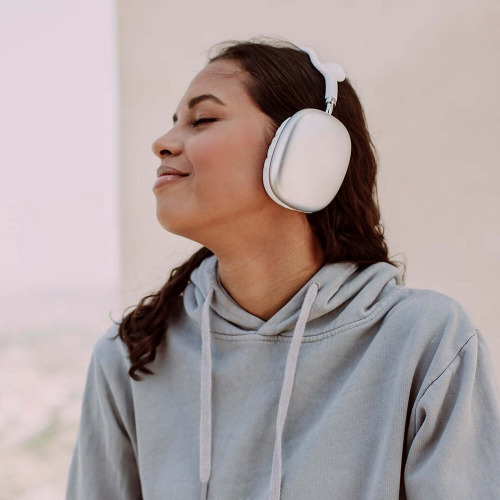 Bezprzewodowe słuchawki nauszne, radio Biały V1349-02 (9)