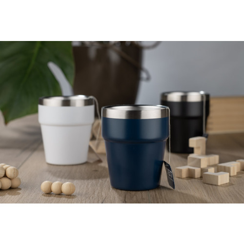 Kubek z recyklingowanej stali nierdzewnej MAKEL 300 ml Granatowy 16404-06 (4)