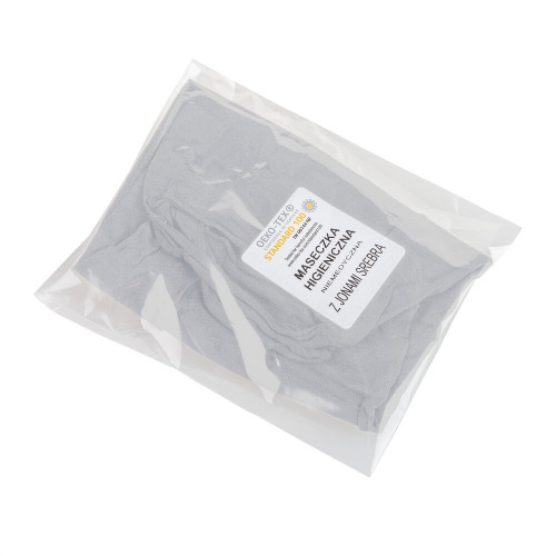 Maseczka wielokrotnego użytku z miejscem na filtr i jonami srebra Szary V6992-19 (6)