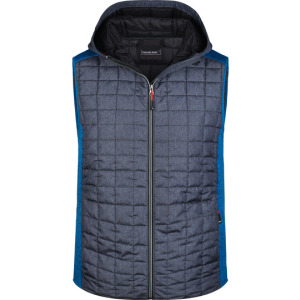 Kamizelka Męska Hybrydowa Pikowana - Grey Melange & Anthracite Melange