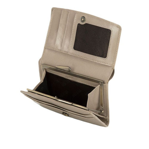 Damski portfel WITTCHEN z gładkiej skóry na zatrzask średni Beżowy WITT14-1-062 (2)