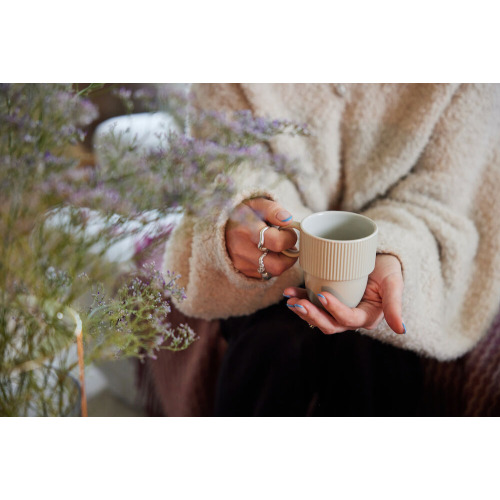 Kubek z uchem INKA, beżowy Beżowy 5018531- (3)