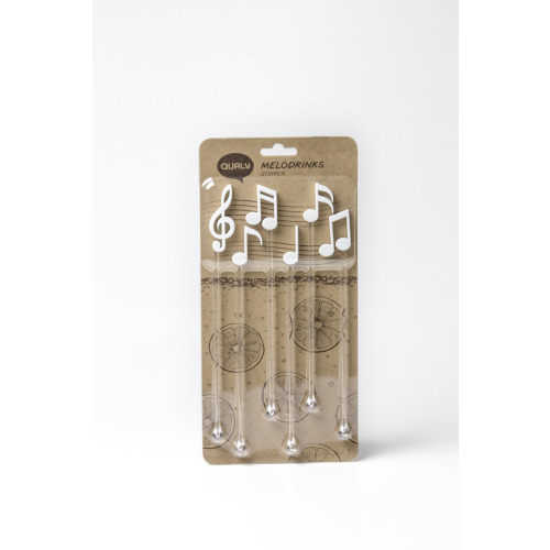 Mieszadełka do napojów Melody 6 szt. Biały QL10267-WH (1)