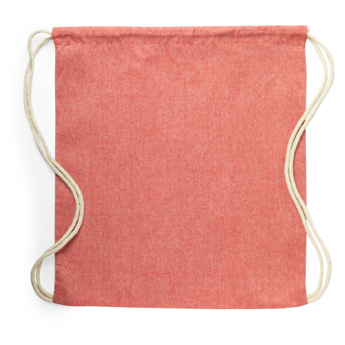Worek ze sznurkiem z bawełny z recyklingu Czerwony V8168-05 (2)