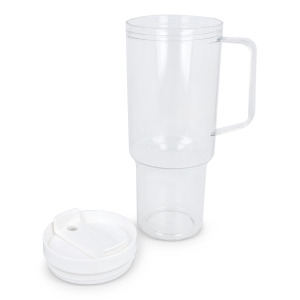 Kubek Miami z uchwytem, przezroczysty, 1,2 l, R-PET