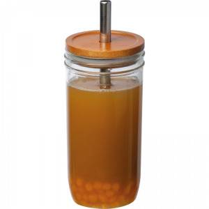 Szklanka z pokrywką i słomką 650 ml BENEDYKT