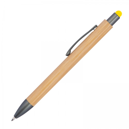 Długopis drewniany touch pen LUCIO żółty 1219408 (2)