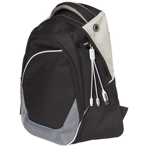 Metal kabel do ładowania 4 w 1 z aluminium z recyklingu z łańcuchem do kluczy Srebrny 12438281 (3)