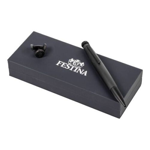 Zestaw upominkowy Festina długopis i spinki do mankietów - FJM221A + FSC1524D Czarny FPBM152D 