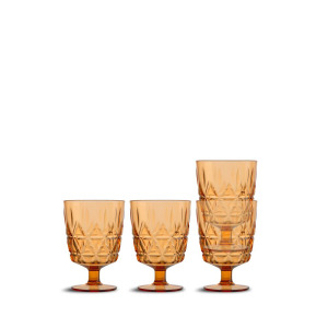 SZKLANKI/KIELISZKI PICNIC JUNI, 4-PACK, BURSZTYNOWY