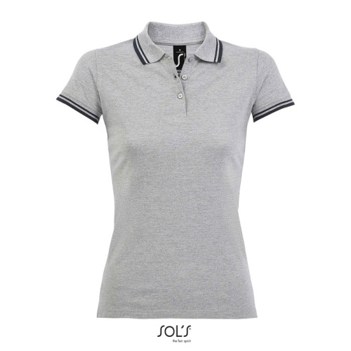 PASADENA damskie polo 200g Grey Melange/ French Navy S00578-GF-XXL 