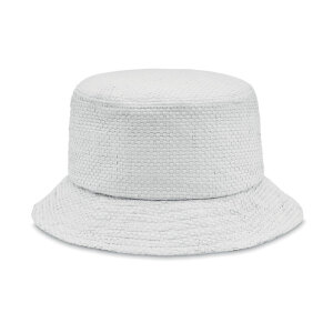 Papierowy kapelusz słomkowy Bialy