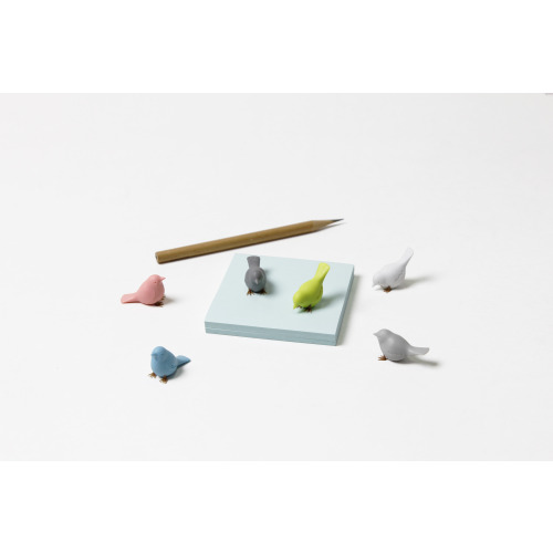 Zestaw 6 magnesów Mini Sparrow pastelowych Wielokolorowy QL10258-PT 