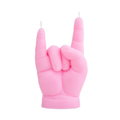 Świeca roślinna You Rock Baby Hand Pastelowy róż CNDL01 