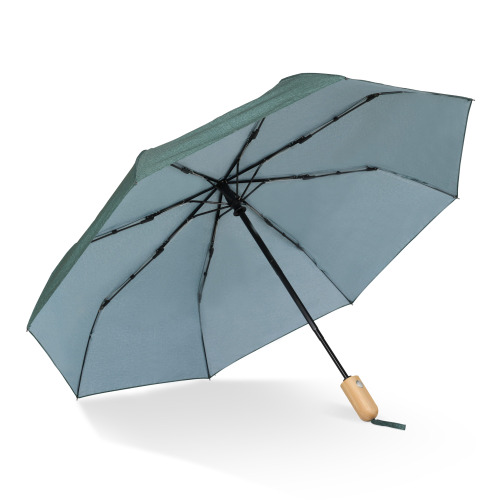 Składany parasol 21” z plastiku z recyklingu automatycznie otwierany Ciemnozielony LT97112-N0030 (3)