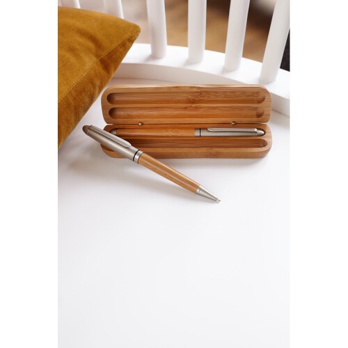 Zestaw piśmienny, długopis i pióro kulkowe drewno V1300-17 (4)