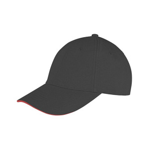 Czapka 6 Panelowa Bawełniana Niski Profil - Black & Red