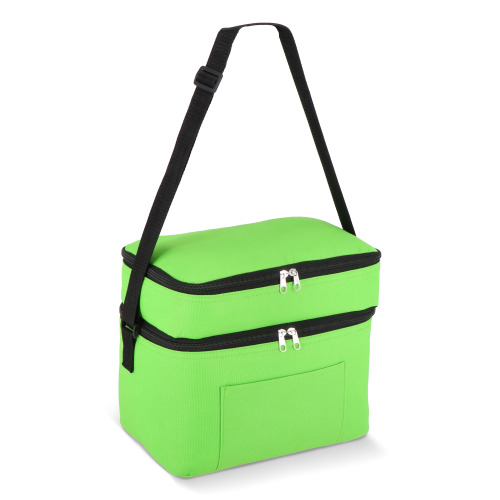 R-PET 600D Dwukomorowa torba chłodząca 30 x 20 x 24 cm 12L Jasnozielony LT95393-N0032 
