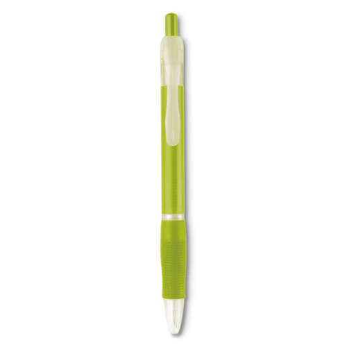 Długopis z gumowym uchwytem przezroczysty limonka KC6217-51 