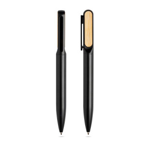 Metalowy długopis z babusowym detalem / Bamtwist Czarny