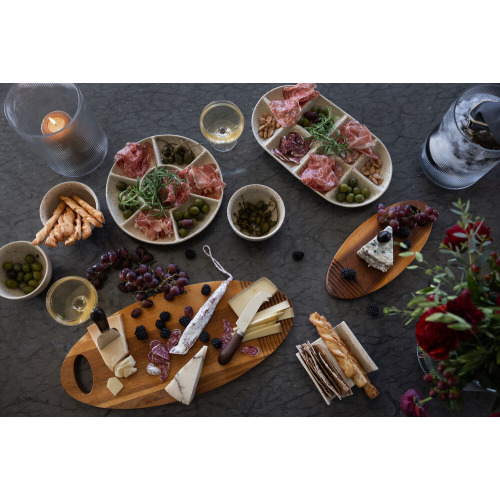 Talerz do serwowania DITTE, duży, beżowy/bordowy Beżowy/bordowy 5018653- (4)