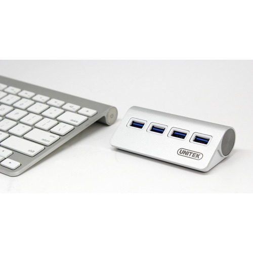 Unitek Y-3186 Aluminiowy Hub 4x USB 3.0 Srebrny / grafitowy EG 007177 (4)