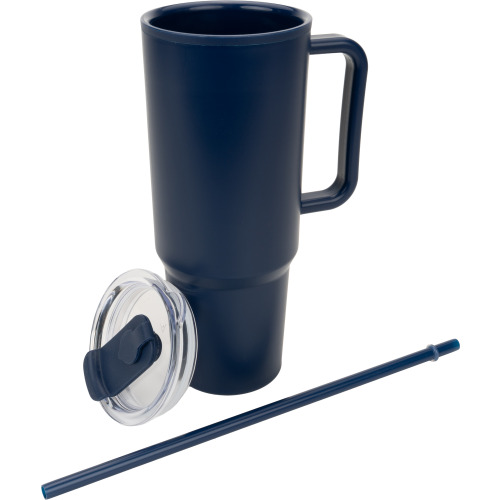 Kubek ze słomką XXL 1200 ml TEODORA Granatowy 8468644 (1)