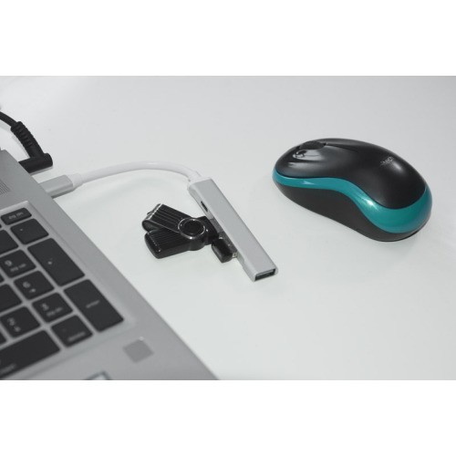 Rozdzielacz HUB USB z kablem typ C - ROSKO Srebrny 09163-00 (4)
