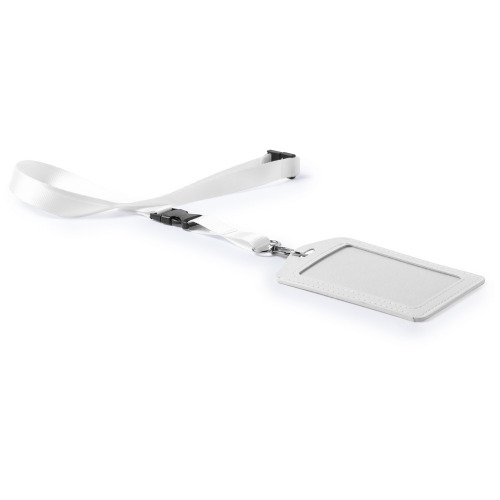 Smycz reklamowa z identyfikatorem Biały V2976-02 (1)