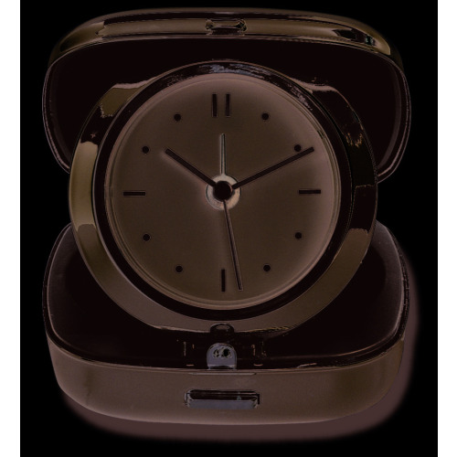 Budzik podróżny w etui Srebrny błyszczący KC8507-17 (3)