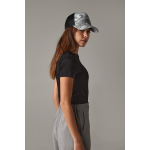 Czapka Truckerka Moro Bawełna Poliester - Arctic Camo & Black
